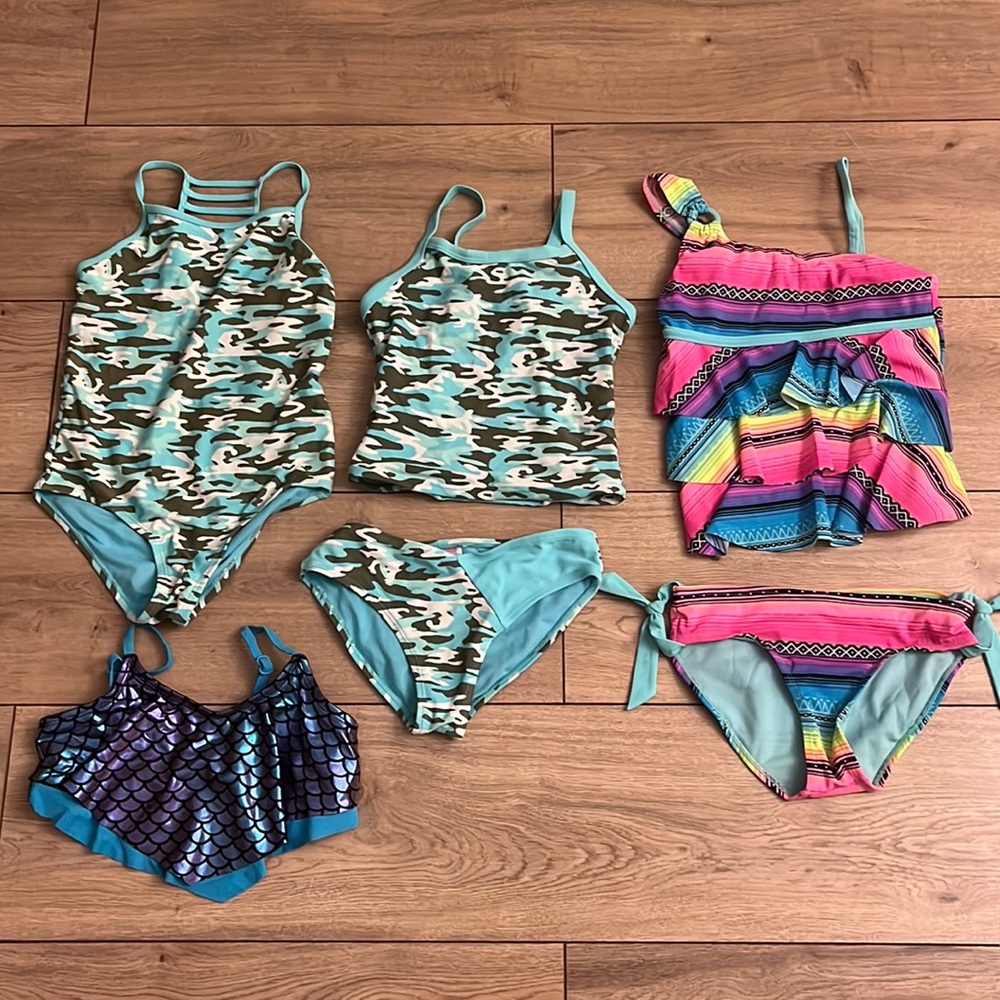 Girls YUMI and Justice Bathing Suits